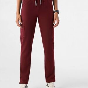 FIGS Yola High-Waisted Skinny Scrub Pants – Burgundy